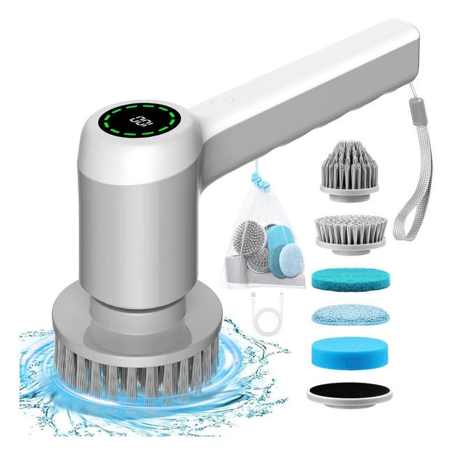 Grutti Spazzola Elettrica 5 in 1 Senza Fili - Display LED - 5 Testine Sostituibili