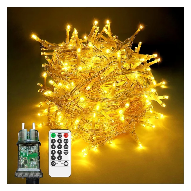 Luces Navidad Exterior 45m 400 LED Blanco Clido con Control Remoto