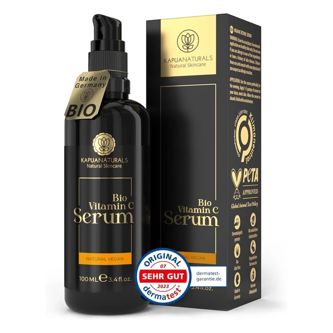 Siero Vitamina C 100ml con Acido Ialuronico VeganBio - Antiaging