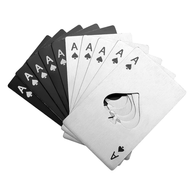 Apribottiglie Poker Asso di Picche in Acciaio Inox - Set da 10