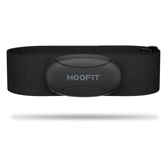 moofit HR8 Heart Rate Monitor Chest Strap - Realtime Data Bluetooth 5.0, IP67 Waterproof - Fitness Equipment Black