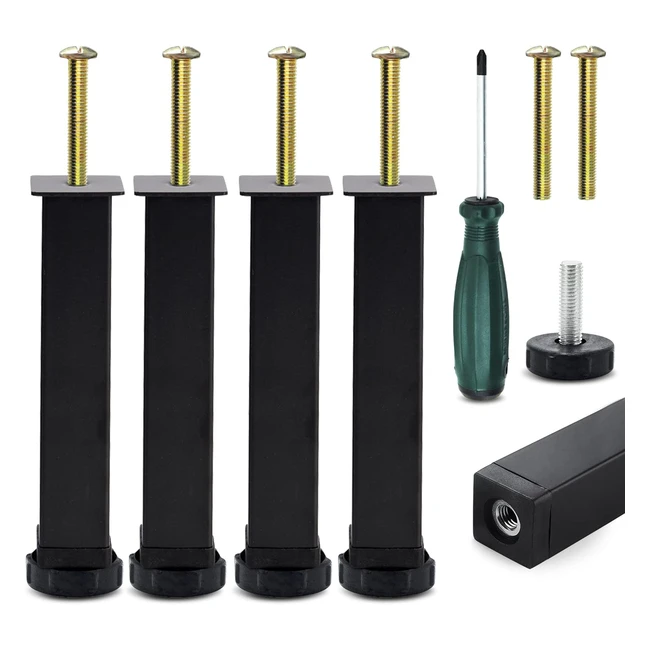 Pieds de lit lylidia 20cm - 4pcs visser metal universel