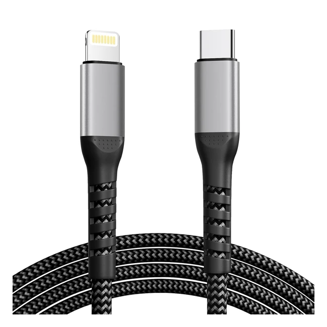 Cable USB C a Lightning 2mmFi Certificado para iPhone 14 13 12 11 Pro Max Mini X