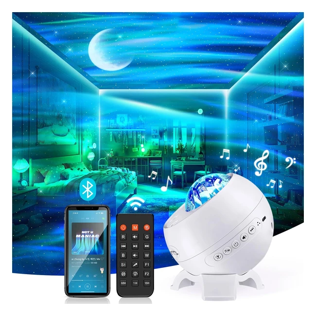 Projecteur Ciel Etoile 180 Effets Galaxie Bluetooth Lampe Lune Veilleuse Enfant