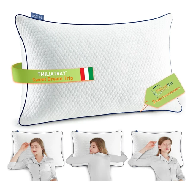 Cuscino Letto Memory Foam Ortopedico - TMiliatray 40x80 cm
