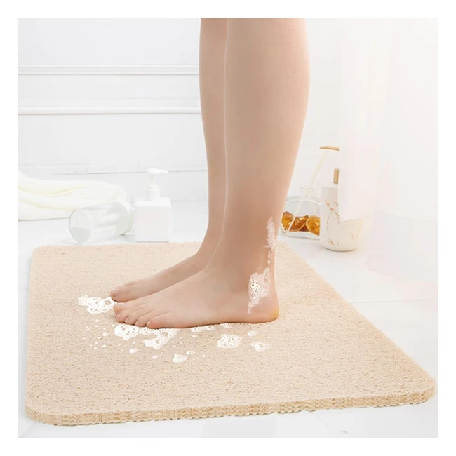 Alfombrilla de ducha PVC antideslizante 50x80cm beige - ly4u