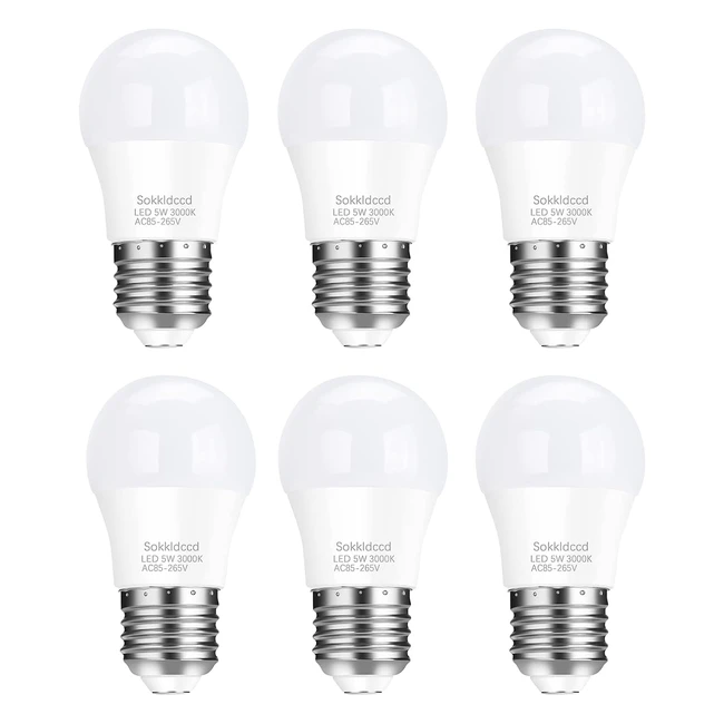 Warm White E27 Screw Bulb 5W 40W Equivalent Pack of 6 - Energy Saving