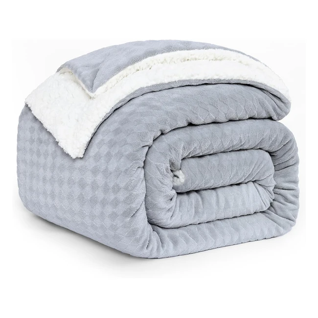 Manta Sherpa 200x230 cm - Terciopelo de leche con jacquard - Caliente y cmoda - 