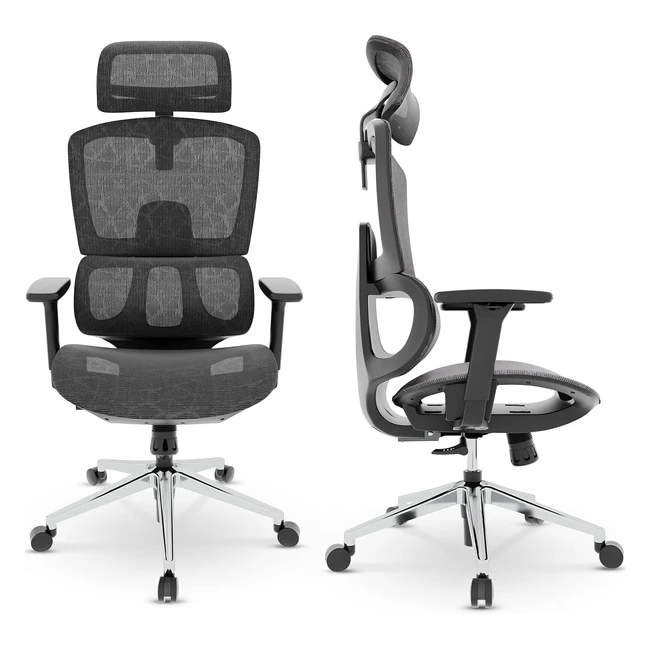 Chaise Bureau Ergonomique Dripex 360 Roulettes Pivotantes Support Lombaire Ajustable