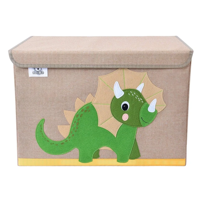 Clcrobd Kids Large Toy Chest Triceratops - Foldable, Collapsible Fabric Animal Storage Organizer