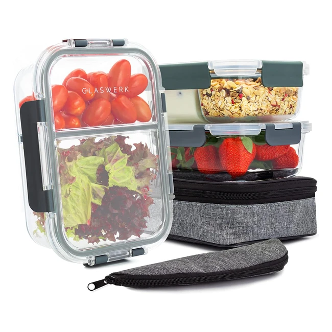 Boite Conservation Alimentaire 3 x 1040ml - Verre Rsistant Chaleur - Hermtique