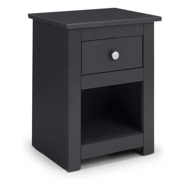 Julian Bowen Radley Bedside Anthracite Drawer Shelf Height 54 Width 43 Depth 34cm