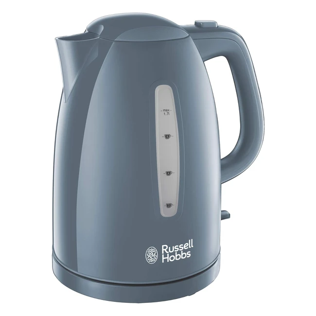 Russell Hobbs Textures Electric 17L Cordless Kettle 3KW Grey Premium Plastic Mat