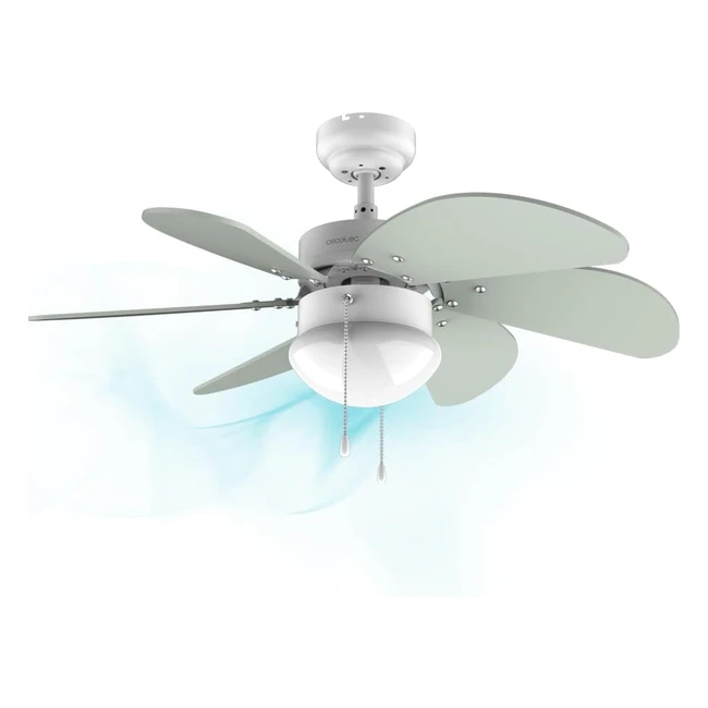 Cecotec Deckenventilator EnergySilence 3600 Vision Mint 50 W Ø 92 cm Lampe 3 Geschwindigkeiten 6 umkehrbare Klingen Sommer-Winter Funktion