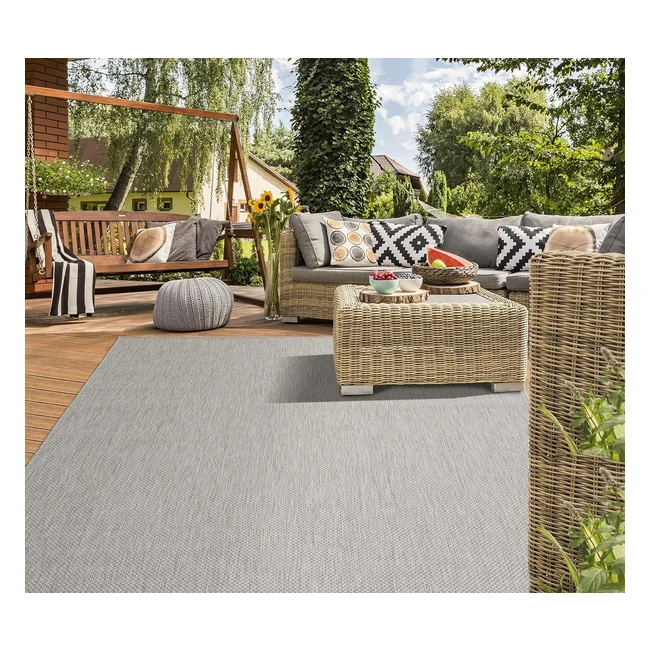 Tappeto Mias Lara Grigio D1 80x150 cm Polipropilene - Resistente alle intemperie e ai raggi UV