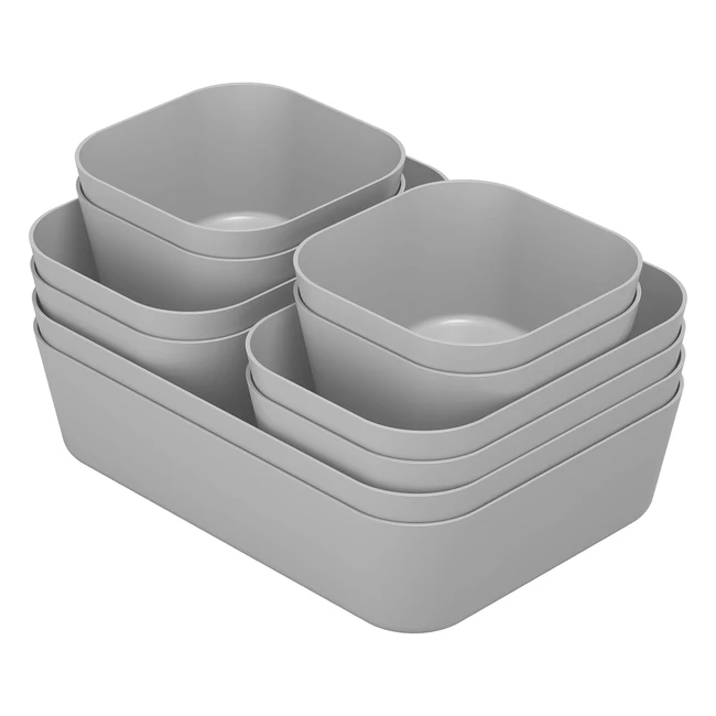 Organizer Cassetti Plastica 10 Pezzi Fiambrera Contenitori Salvaspazio Trucchi C
