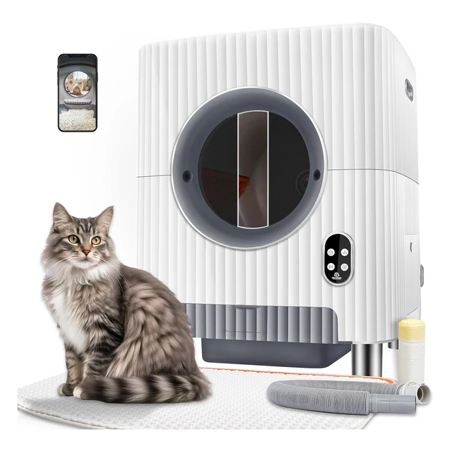 Charmkit Self Cleaning Cat Litter Tray Electric Entrance Door Automatic Cat Litter Box