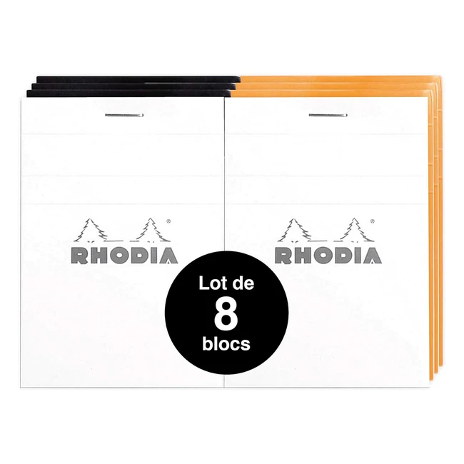 Lote de 8 bloques Rhodia 112019AMZ 80 hojas 75x105cm 80g - Oferta exclusiva
