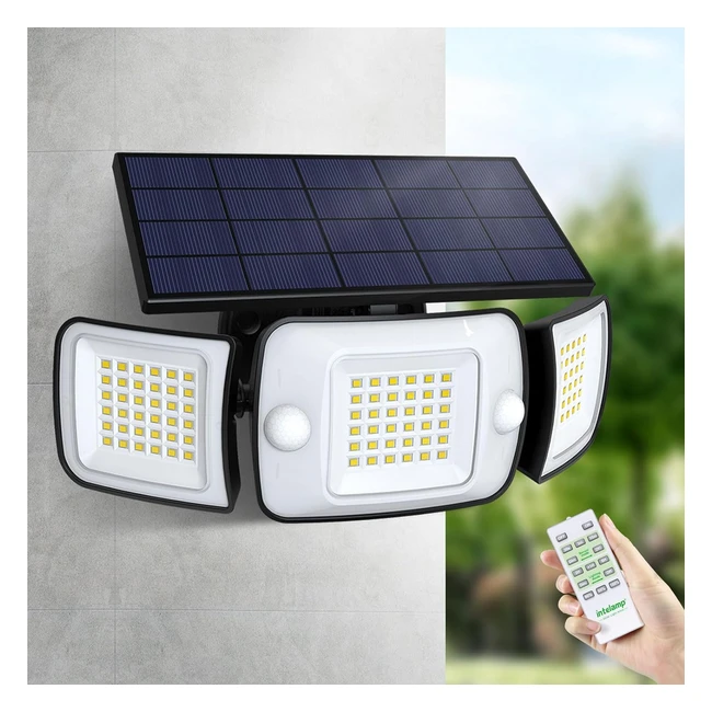 Faretto LED Esterno Solare 6000mAh - Intelamp 1200lm - Faro LED Pannello Solare