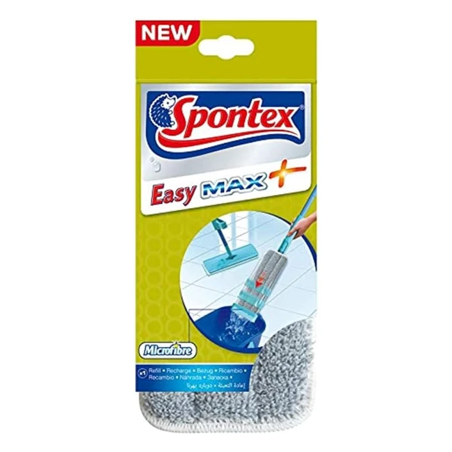 Spontex Easy Max Microfibre Flat Mop Refill - Efficient Cleaning - Pack of 1