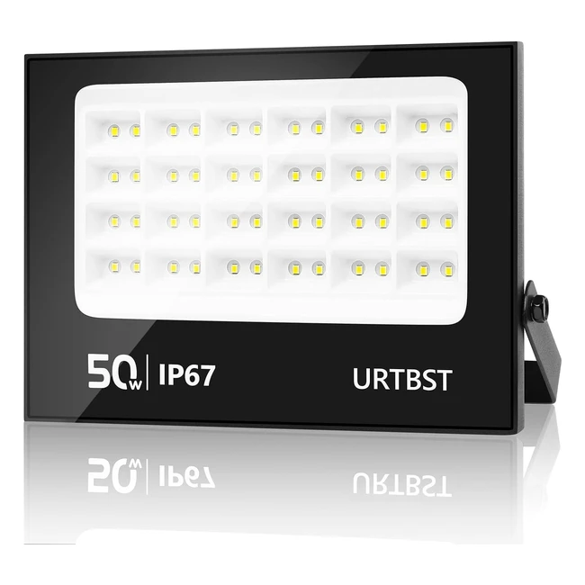 Projecteur LED Extérieur 50W - URTBST - 5000LM 7000K - IP67 Etanche - Eclairage de Sécurité