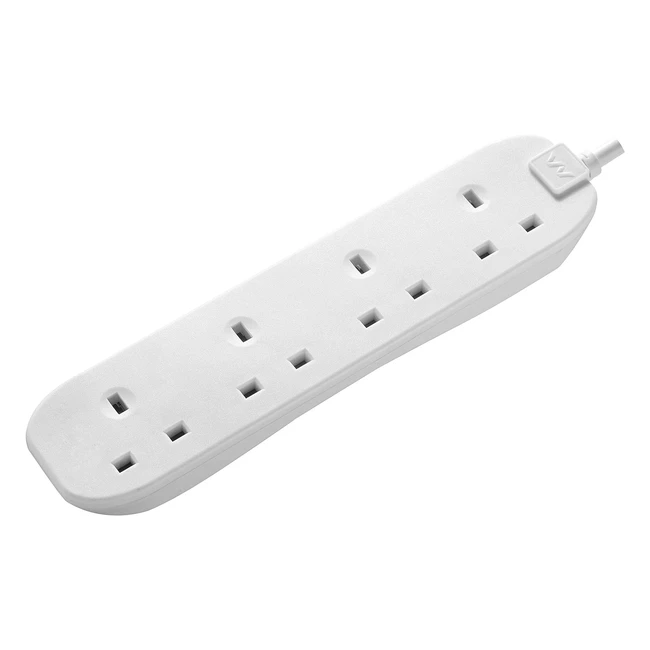 Masterplug BSG3MP 4 Socket Extension Lead 3m 13A White - Safe & Efficient