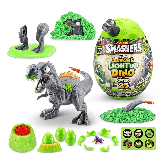 Smashers Mega Jurassic Light Up Dino Egg par Zuru T-Rex UF de Collection - Plus de 25 Surprises!