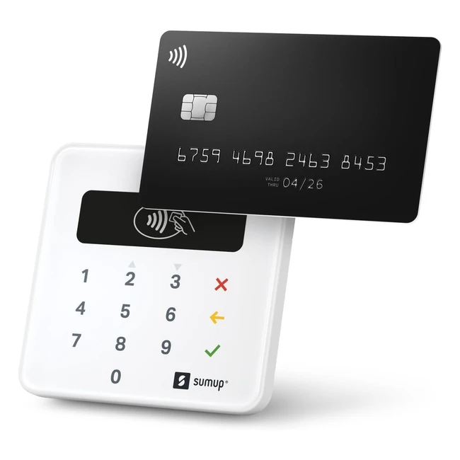 SumUp Air Mobile Card Terminal - Contactless Payments - NFC RFID - Practical Money Card Reader