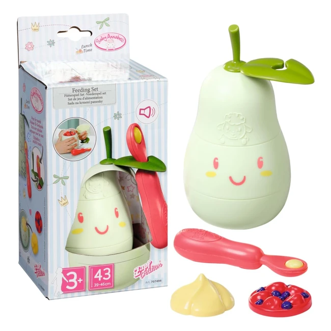 Baby Annabell Lunch Time Feeding Set 707494 - Pearshaped Box for 36cm  43cm Dol