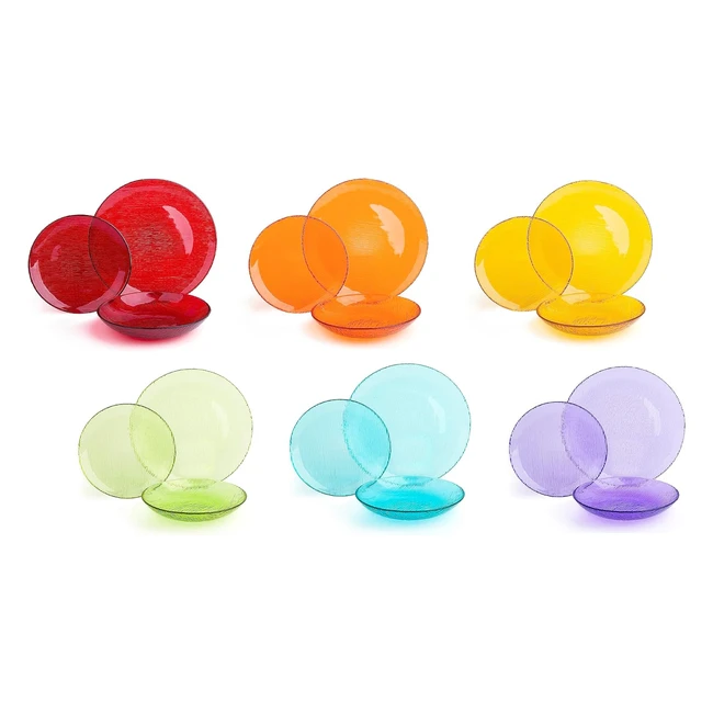 Excelsa Scratch Servizio Piatti 18 Pezzi Multicolore - Design Artigianale e Colori Vivaci