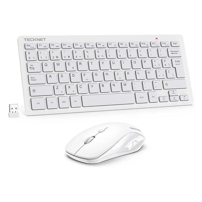 Mini Teclado y Ratón Inalámbrico TeckNet 2.4G Ultra Delgado Ergonómico Touch Silencioso