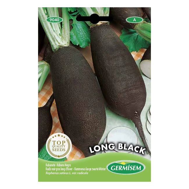 Graines Radis Noir Gros Long d'Hiver - Germisem - Réf. 12345 - Chair blanche ferme