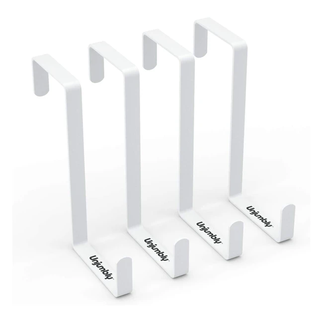Unjumbly Over Door Hooks 4 Pack - Rustproof Metal Hanger for Towels Bags Robes
