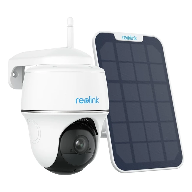 Reolink 3 MP Outdoor Security Camera mit Batterie WLAN 355140 Schwenk 2K Solar IP Außenkamera Pan Tilt PIR Bewegungssensor AI Erkennung 2,4 GHz WiFi 2-Wege-Audio Argus PT Lite + Solarpanel