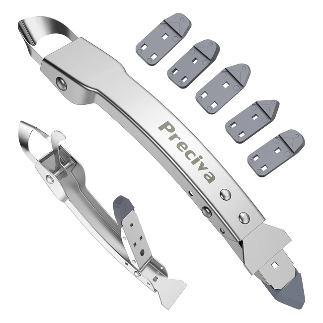 Spatola Silicone 4 in 1 Acciaio Inox - Rimuovi Silicone Preciva - Ref 12345