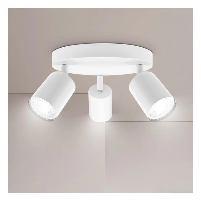 Faretti LED da Soffitto Bianco Moderna - Ketom GU10 3 Luci - Faretto da Parete I