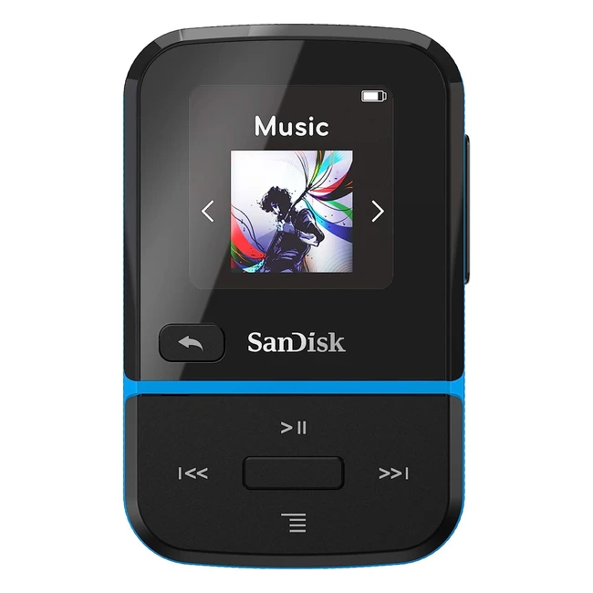 Reproductor MP3 SanDisk Clip Sport Go 32GB Azul - Radio FM, Pantalla LED, Grabación de Voz