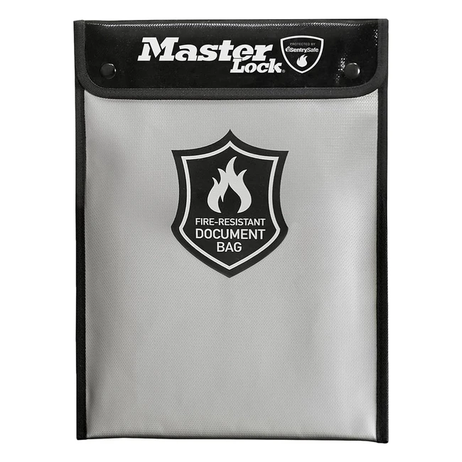 Fireproof Bag Master Lock FBWLZ0EURHRO Silicone Coated - Protect Money A4 Documents Tablets - Black