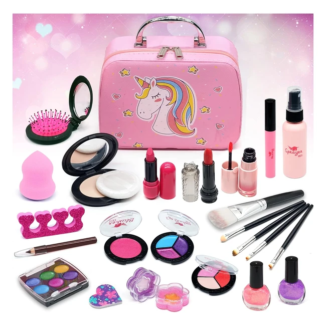 Set Trucchi Bambina 27 Pezzi Anallergici Unicorni - Valigetta Giochi Regali Compleanno Natale