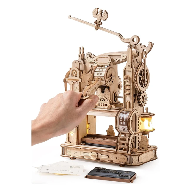 Rowood 3D Puzzle Wooden Printing Press Machine Mechanical Model Kit LK602