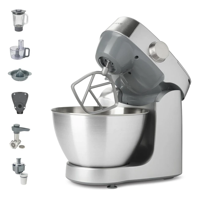 Kenwood Prospero KHC29AR0SI Küchenmaschine 43 L Edelstahlschüssel inkl. 10-teiligem Zubehörset mit Fleischwolf, Glasmixer, Zitruspresse, Entsafter und mehr inkl. Easyweigh Waage 1000W Silber