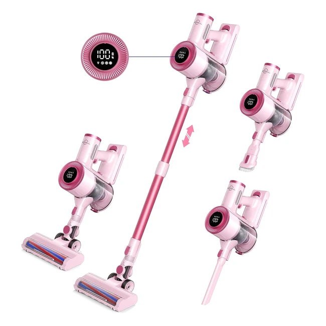 Aspirateur balai sans fil 300W 28000Pa - Movell - Autonomie 55 min - Batterie amovible - Tapis sols durs poils animaux