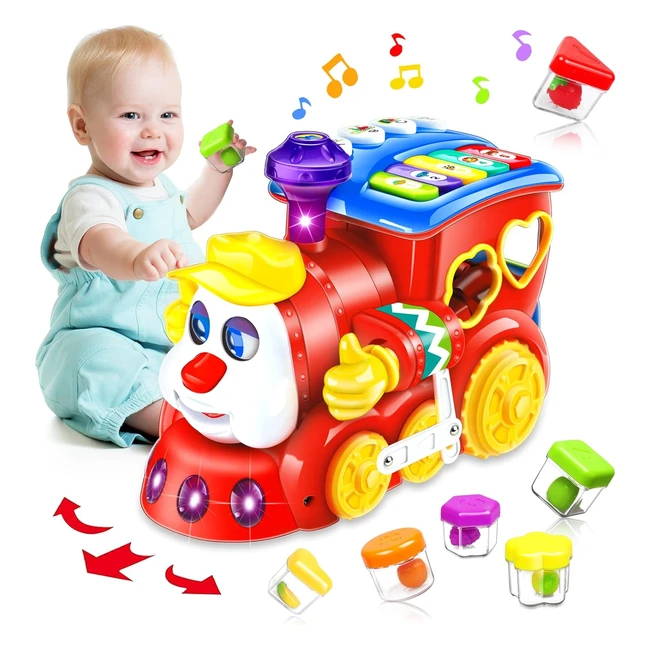 Jouet enfant 1 an garon fille train rouge avec musique et lumire - Cadeau 
