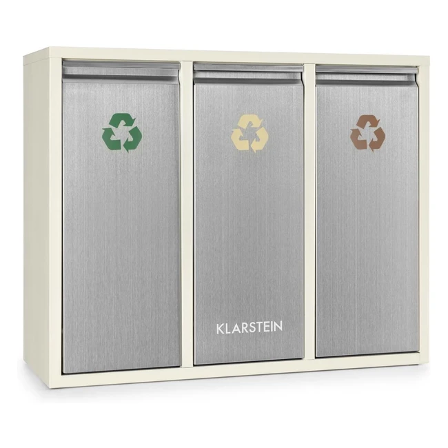 Poubelle cologique triple tri slectif Klarstein 45L - 3 rcipients de 15L c