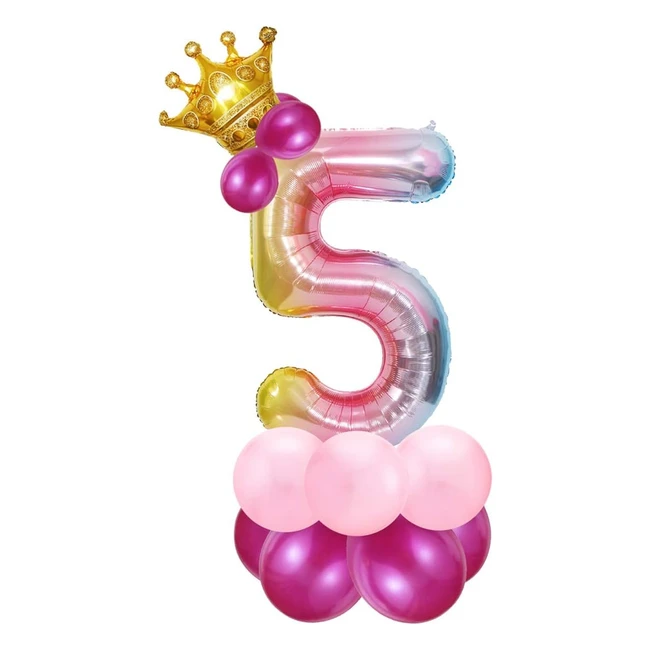 Palloncini Numeri 5 Rosa Compleanno 5 Anni - Alta Qualit - Decorazione Complea