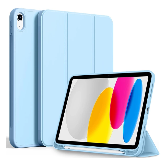 Custodia Cover iPad 10 Gen 2022 Ultra Sottile Bianco Azzurro Ghiaccio