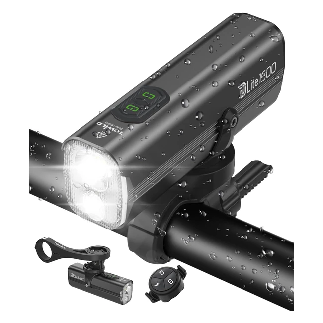 Towild 1800 Lumen Luci Bici Dlite1800 - Faro Bicicletta LED Tipo C Ricaricabile 5000mAh
