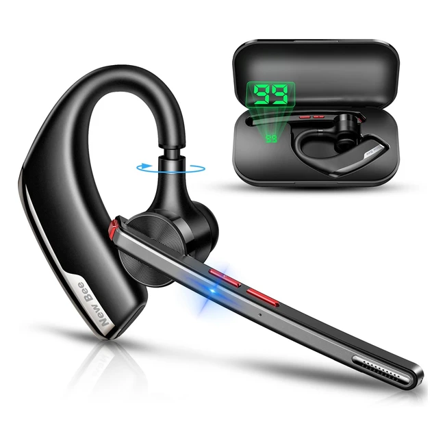 Auricolare Bluetooth Singolo New Bee V52 con CVC80 e ENC - Ricarica Rapida