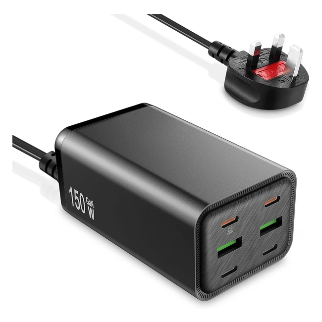 USB C Charger 150W Multi USB Charger Type C Charger 6 Port GAN Charger - Fast Ch