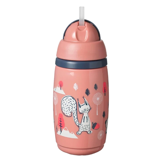 Tommee Tippee Superstar Insulated Straw Cup - Leak & Shakeproof - Bacshield Antibacterial Technology - 266ml - Pink